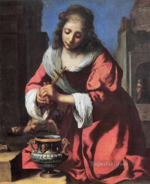 Johannes Vermeer Painting - Santa Práxidis Barroca Johannes Vermeer